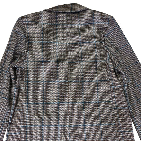 Sanctuary Daily Oxford Houndstooth Blazer Jacket‎ Size Small 1 Button Long Brown - Picture 5 of 9
